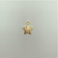 FO563 Estrella Lijada 10 mm con Argolla Figura Bano Oro Figuras Banadas en Oro y Plata hecho de Bronce Banado en Oro 18K