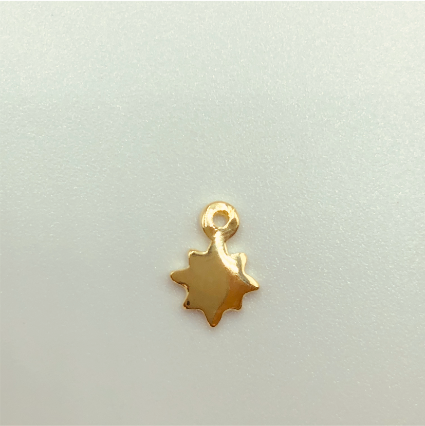 FO591 Estrella Guía Petite lisa 7 mm Figura Baño Oro Figuras Bañadas en Oro y Plata hecho de Bronce Bañado en Oro 18K