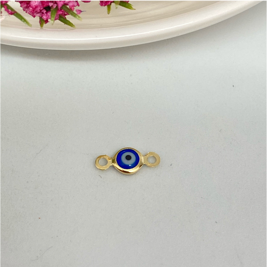 FO600 Conector Ojo Turco Mini 5 mm Figura Baño Oro Figuras Bañadas en Oro y Plata hecho de Bronce Bañado en Oro 18K