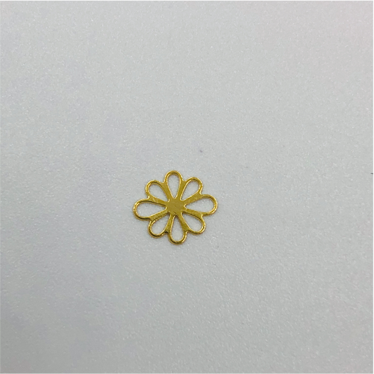 FO605 Flor Conector 8mm Figura Baño Oro Figuras Bañadas en Oro y Plata hecho de Bronce Bañado en Oro 18K