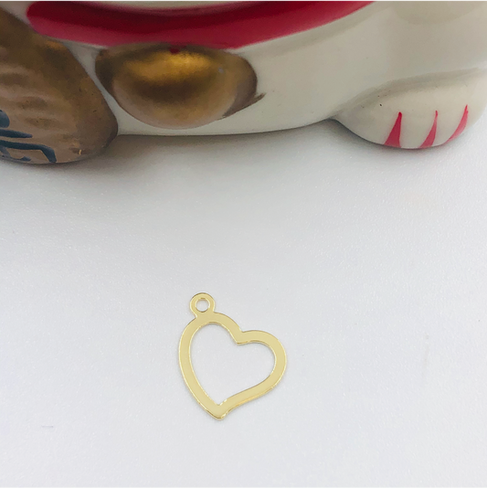 FO712 Corazón Calado 14 x 12 mm Figura Baño Oro Figuras Bañadas en Oro y Plata hecho de Bronce Bañado en Oro 18K