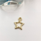 FO727 Estrella Calada 12 mm Espesor 1 mm Figura Baño Oro Figuras Bañadas en Oro y Plata hecho de Bronce Bañado en Oro 18K