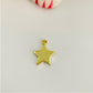 FO731 Estrella con argollita 12 mm Espesor 1 mm Figura Baño Oro Figuras Bañadas en Oro y Plata hecho de Bronce Bañado en Oro 18K