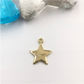 FO731 Estrella con argollita 12 mm Espesor 1 mm Figura Baño Oro Figuras Bañadas en Oro y Plata hecho de Bronce Bañado en Oro 18K