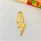 FO750 Colgante Rayo Lijado 25 x 10 mm Figura Baño Oro Figuras Bañadas en Oro y Plata hecho de Bronce Bañado en Oro 18K Joyas Bañadas en Oro