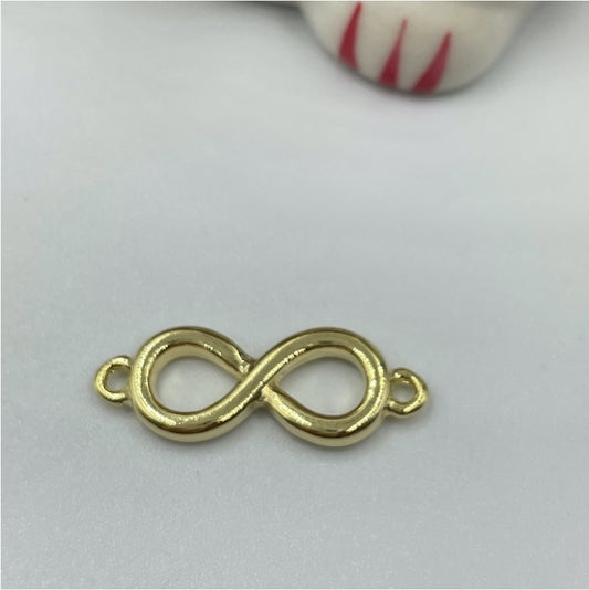 FO753 Conector Infinito 17 mm Figura Baño Oro Figuras Bañadas en Oro y Plata hecho de Bronce Bañado en Oro 18K Joyas Bañadas en Oro