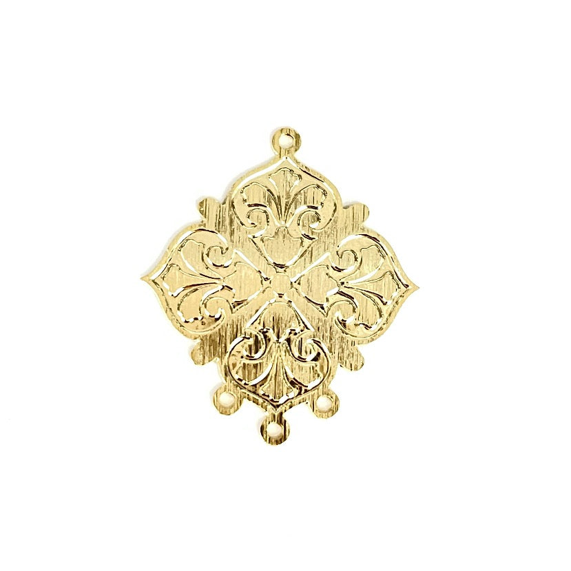 FO763 Mandala Estampada Flor 25 mm  Figura Baño Oro Figuras Bañadas en Oro y Plata hecho de Bronce Bañado en Oro 18K Joyas Bañadas en Oro