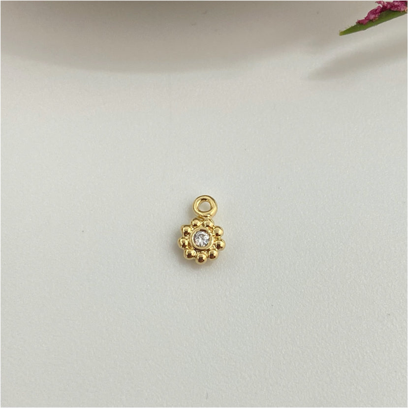 FO812 Colgante Punto de Luz borde con puntitos 5 mm más argollita Figura Baño Oro Figuras Bañadas en Oro y Plata hecho de Bronce Bañado en Oro 18K