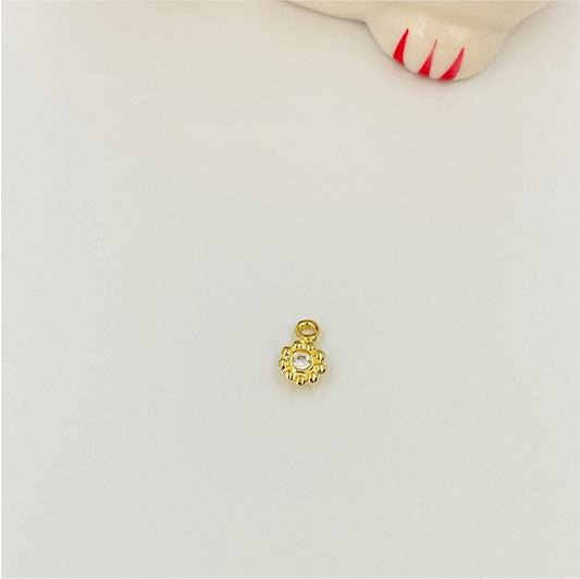 FO812 Colgante Punto de Luz borde con puntitos 5 mm más argollita Figura Baño Oro Figuras Bañadas en Oro y Plata hecho de Bronce Bañado en Oro 18K