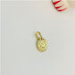 FO827 Colgante Mini Redondo Corazón en relieve 9 mm mas argollita Figura Baño Oro Figuras Bañadas en Oro y Plata hecho de Bronce Bañado en Oro 18K