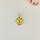 FO827 Colgante Mini Redondo Corazón en relieve 9 mm mas argollita Figura Baño Oro Figuras Bañadas en Oro y Plata hecho de Bronce Bañado en Oro 18K