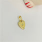 FO829 Colgante con corazón y puntitos en relieve 9x9 mm mas balier fijo 5 mm Figura Baño Oro Figuras Bañadas en Oro y Plata hecho de Bronce Bañado en Oro 18K