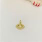 FO832 Colgante Ojo Griego con circones 11x7 mm mas balier fijo Figura Baño Oro Figuras Bañadas en Oro y Plata hecho de Bronce Bañado en Oro 18K