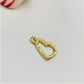 FO840 Colgante Corazón Calado Mediano Borde con Puntitos 15x12 mm incluye argollita Figura Baño Oro Figuras Bañadas en Oro y Plata hecho de Bronce Bañado en Oro 18K Joyas Bañadas en Oro