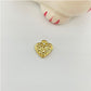 FO841 Colgante Corazón con Puntitos en el Centro 9x9 mm incluye argollita Figura Baño Oro Figuras Bañadas en Oro y Plata hecho de Bronce Bañado en Oro 18K Joyas Bañadas en Oro
