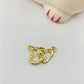 FO844 Colgante Corazones Entrelazados 10x15 mm incluye argollitas Figura Baño Oro Figuras Bañadas en Oro y Plata hecho de Bronce Bañado en Oro 18K Joyas Bañadas en Oro