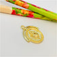 FO857 Colgante Medalla Sagrado Corazón con borde superior calado 22x25 mm más argollita Figura Baño Oro Figuras Bañadas en Oro y Plata hecho de Bronce Bañado en Oro 18K Joyas Bañadas en Oro