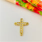 FO858 Colgante Cruz con circones para Rosario con 3 argollitas 14x10 mm mas argollitas Figura Baño Oro Figuras Bañadas en Oro y Plata hecho de Bronce Bañado en Oro 18K Joyas Bañadas en Oro
