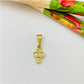 FO859 Colgante Mini Cruz con Circones 8x7 mm más Balier Figura Baño Oro Figuras Bañadas en Oro y Plata hecho de Bronce Bañado en Oro 18K Joyas Bañadas en Oro
