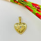 FO865 Colgante Corazón con Ojo Griegocon un circón Borde Reticulado 15x14 mm mas balier Figura Baño Oro Figuras Bañadas en Oro y Plata hecho de Bronce Bañado en Oro 18K Joyas Bañadas en Oro