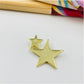 FO880 Colgante Doble Estrella Mediana y Chica 15x15 mm argollitas traseras para pasar Figura Baño Oro Figuras Bañadas en Oro y Plata hecho de Bronce Bañado en Oro 18K Joyas Bañadas en Oro