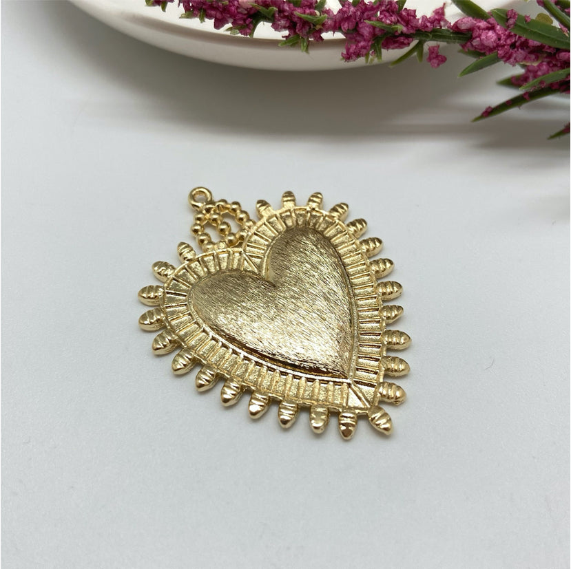FO918 Detente Punky Grande Lijado 40x35 mm mas argollita Figura Baño Oro Figuras Bañadas en Oro y Plata hecho de Bronce Bañado en Oro 18K Joyas Bañadas en Oro