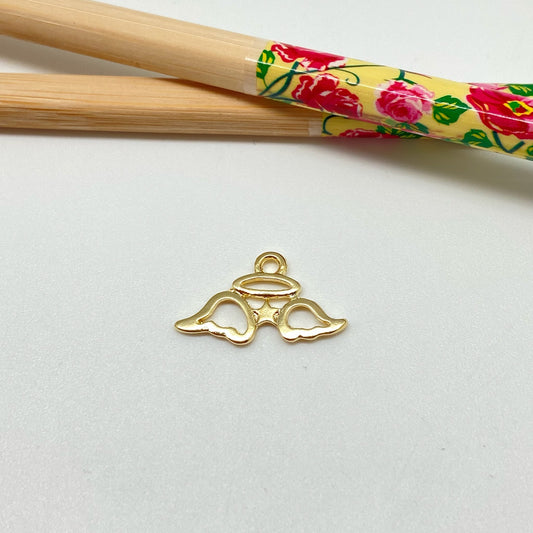 FO935 Colgante Angel Calado10x23 mm más argollita Figura Baño Oro Figuras Bañadas hecho de Bronce Bañado en Oro 18K Joyas Bañadas en Oro