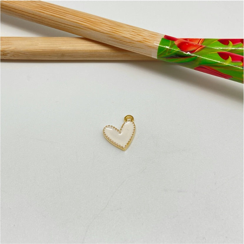 FO941-Hueso Colgante Mini Corazón con Resina de Color 9 mm más argollita Figura Baño Plata Figuras Bañadas hecho de Bronce Bañado en Plata 50 ml Joyas Bañadas en Plata