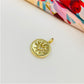 FO954 Colgante Medalla Corazón calado con borde en relieve y rayos calados 10 mm argollita de lado para pasar Figura Baño Oro Figuras Bañadas hecho de Bronce Bañado en Oro 18K Joyas Bañadas en Oro