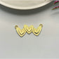 FO969 Colgante Triple Corazón con corazón en relieve lijado 12x30 mm argollitas en lados Figura Baño Oro Figuras Bañadas hecho de Bronce Bañado en Oro 18K Joyas Bañadas en Oro