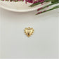 FO971 Colgante Corazón con bolitas en borde 13x13 mm Figura Baño Oro Figuras Bañadas hecho de Bronce Bañado en Oro 18K Joyas Bañadas en Oro