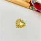 FO971 Colgante Corazón con bolitas en borde 13x13 mm Figura Baño Oro Figuras Bañadas hecho de Bronce Bañado en Oro 18K Joyas Bañadas en Oro