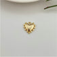 FO971 Colgante Corazón con bolitas en borde 13x13 mm Figura Baño Oro Figuras Bañadas hecho de Bronce Bañado en Oro 18K Joyas Bañadas en Oro