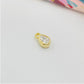 FO974 Colgante Punto de Luz Gota Borde Acanalado 5x3 mm mas argollita Figura Baño Oro Figuras Bañadas hecho de Bronce Bañado en Oro 18K Joyas Bañadas en Oro