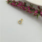 FO980 Colgante Punto de Luz Mini Flor Circón Aguamarina Diá. 4 mm Espesor 2 mm Más argollita Figura Baño Oro Figuras Bañadas hecho de Bronce Bañado en Oro 18K Joyas Bañadas en Oro