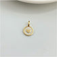 FP985 Colgante Mini Letra Diá. 11 mm Borde Rutilado Figura Baño Plata Figuras Bañadas hecho de Bronce Bañado en Plata 50 ml Joyas Bañadas en Plata FO984-Hueso