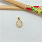 FO997 Colgante Ovalado Virgen de los Rayos o Milagrosa tallada en nácar 13 x 10 mm más valier Figura Baño Oro Figuras Bañadas hecho de Bronce Bañado en Oro 18K Joyas Bañadas en Oro
