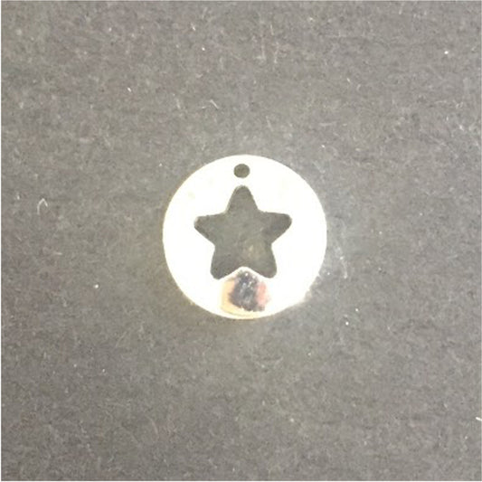 FP126 Medalla Estrella Calada 11 mm Figura Baño Plata Figuras Bañadas en Oro y Plata hecho de Bronce Bañado en Plata 50 ml