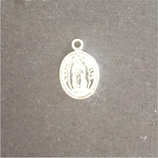 FP128 Colgante Virgen de Guadalupe 11x9 mm Figura Baño Plata Figuras Bañadas en Oro y Plata hecho de Bronce Bañado en Plata 50 ml