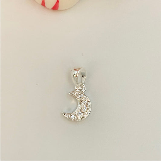 FP138 Colgante Luna Circones 10 x 6 mm Figura Baño Plata Figuras Bañadas en Oro y Plata hecho de Bronce Bañado en Plata 50 ml