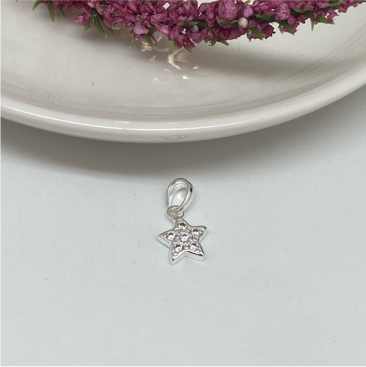 FP139 Colgante Estrella Circones 10 x 8 mm Figura Baño Plata Figuras Bañadas en Oro y Plata hecho de Bronce Bañado en Plata 50 ml