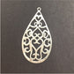 FP181 Figura Calada Gota 23 x 42 mm Figura Baño Plata Figuras Bañadas en Oro y Plata hecho de Bronce Bañado en Plata 50 ml