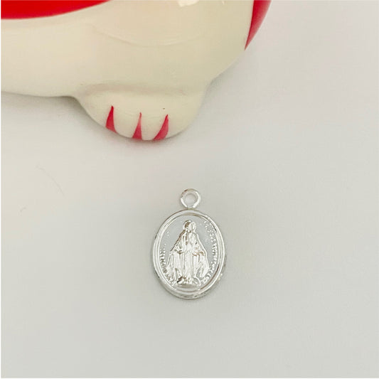 FP230 Virgen Milagros 9 x 16 mm Figura Baño Plata Figuras Bañadas en Oro y Plata hecho de Bronce Bañado en Plata 50 ml