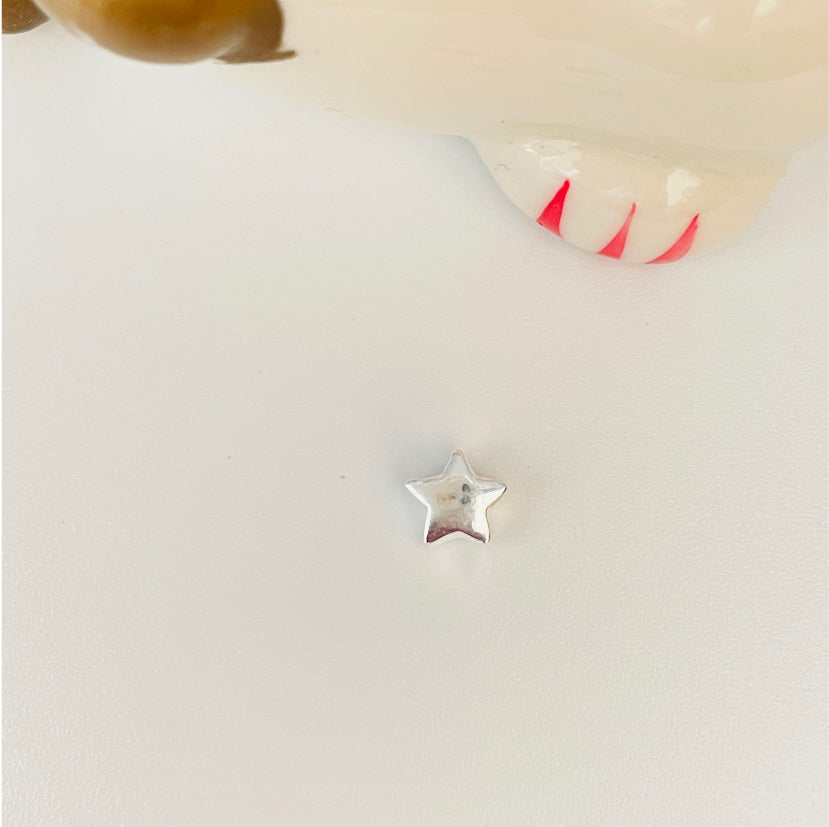 FP559 Estrella para pasar Gordita 6 mm Figura Baño Plata Figuras Bañadas en Oro y Plata hecho de Bronce Bañado en Plata 50 ml