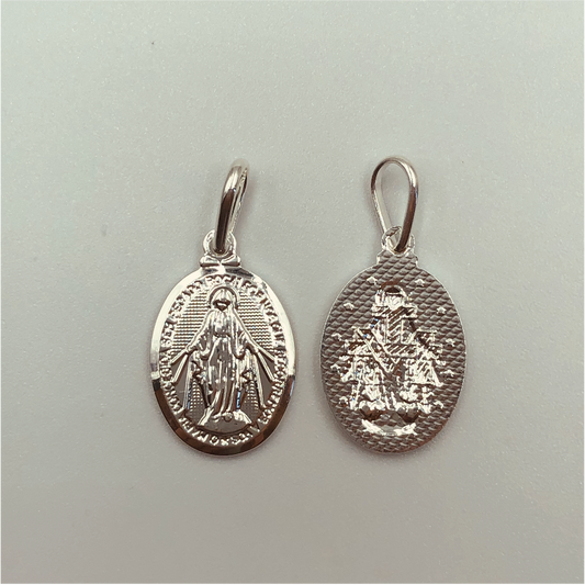 FP561 Virgen Milagros 20 x 13 mm Figura Baño Plata Figuras Bañadas en Oro y Plata hecho de Bronce Bañado en Plata 50 ml