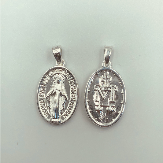 FP581 Virgen de Los Milagros 22 x 15mm Figura Baño Plata Figuras Bañadas en Oro y Plata hecho de Bronce Bañado en Plata 50 ml