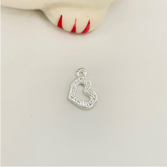 FP713 Corazón mini calado 11x6 mm Figura Baño Plata Figuras Bañadas en Oro y Plata hecho de Bronce Bañado en Plata 50 ml Joyas Bañadas en Plata