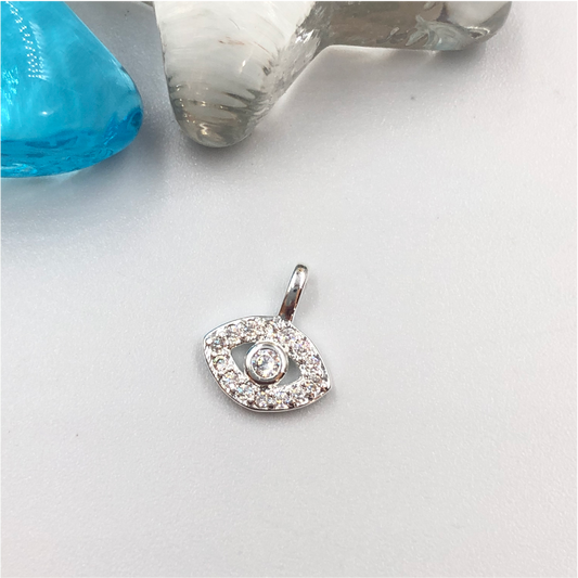 FP723 ojo turco circones 10 x 10 mm incluido balier Figura Baño Plata
