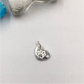FP726 Mini Corazón Patita de Perro estampada y 1 Circón 9 x 6 mm Figura Baño Plata Figuras Bañadas en Oro y Plata hecho de Bronce Bañado en Plata 50 ml Joyas Bañadas en Plata