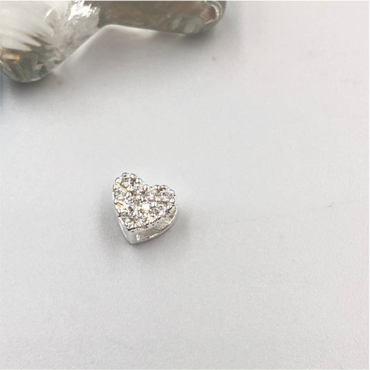 FP730 Corazón con Circones Pasado con Galería 6 x 6 mm Figura Baño Plata